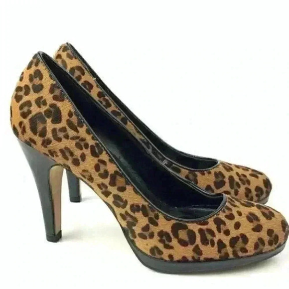 Franco Sarto heels size 6 Napoli calf hair patent - Picture 2 of 9